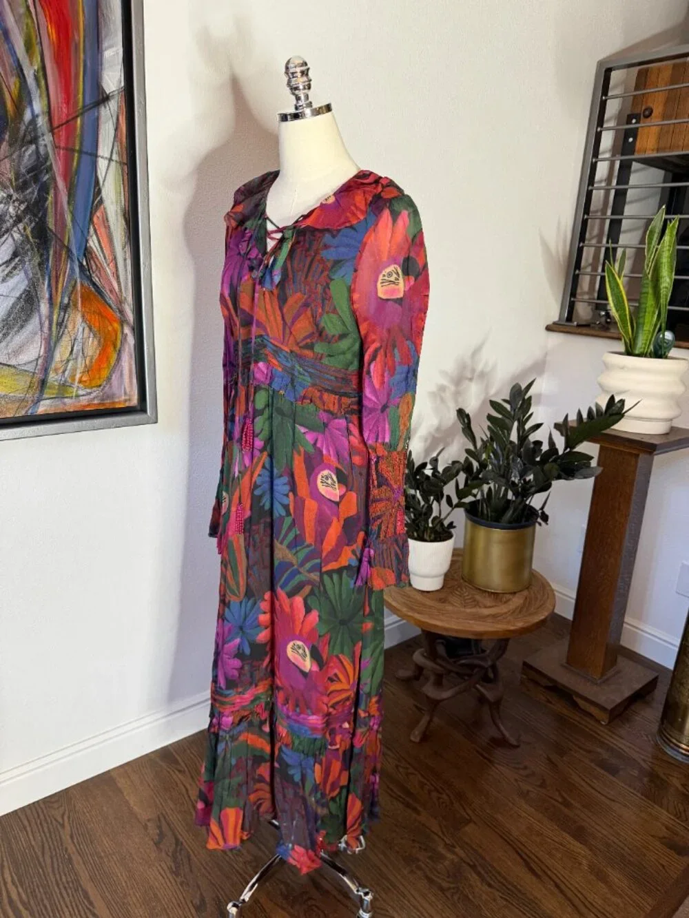 β¨ NWT FARM Rio "Bird Flowers" Maxi Dress β SOLD OUT Print β Size M NEWβ¨ - Picture 4 of 16